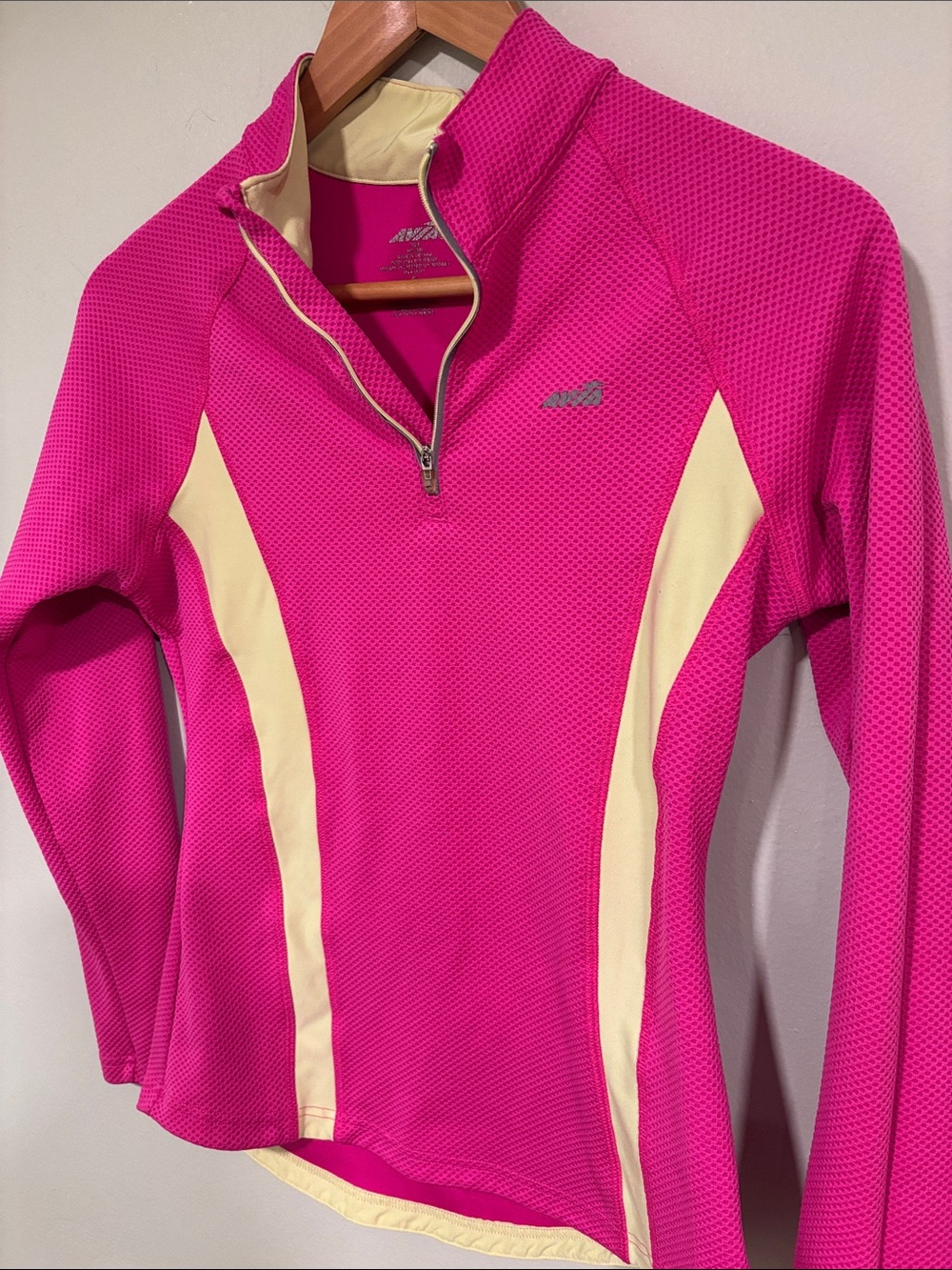 Avia Hot Pink Half-Zip Performance Top with Cream Panels